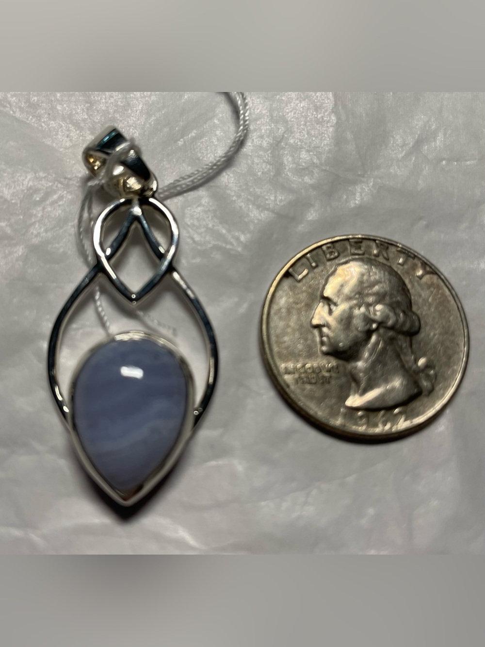 Blue lace agate pendant